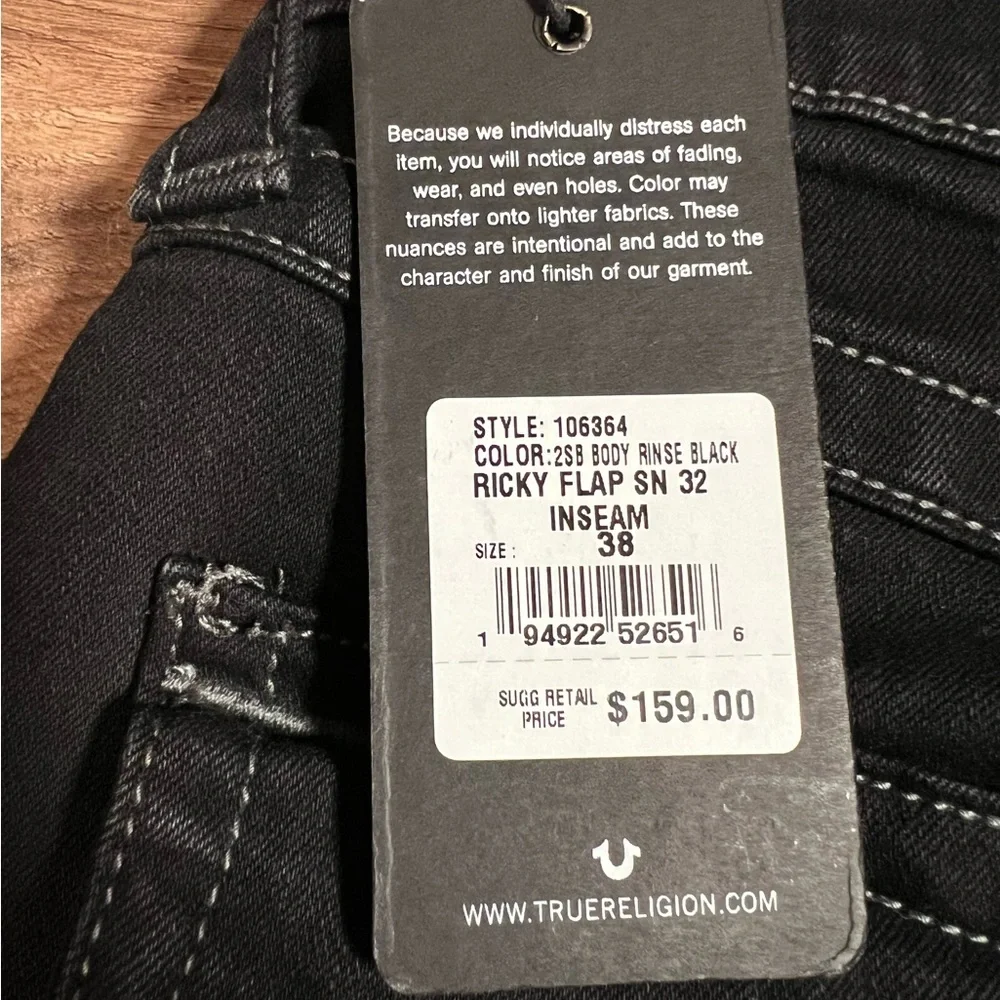 NWT True Religion Ricky Relaxed Straight Men‎ Jeans- 38